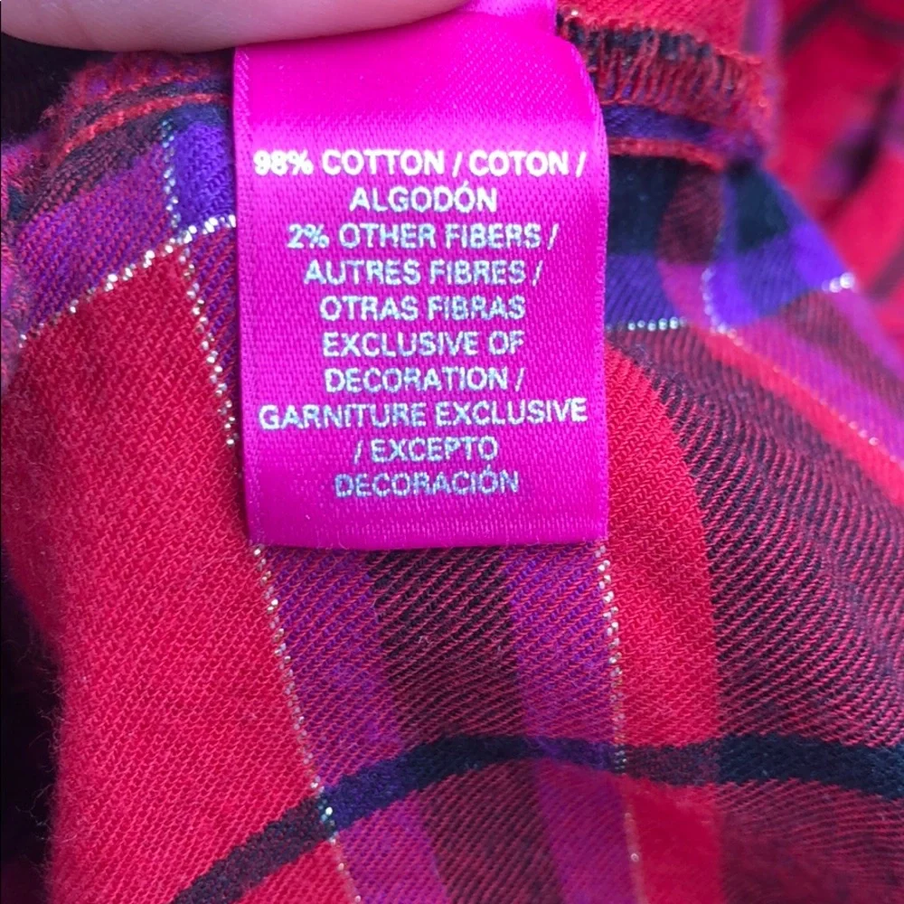 Victoria Secret Red Plaid Pajama Drawstring Dress size Medium